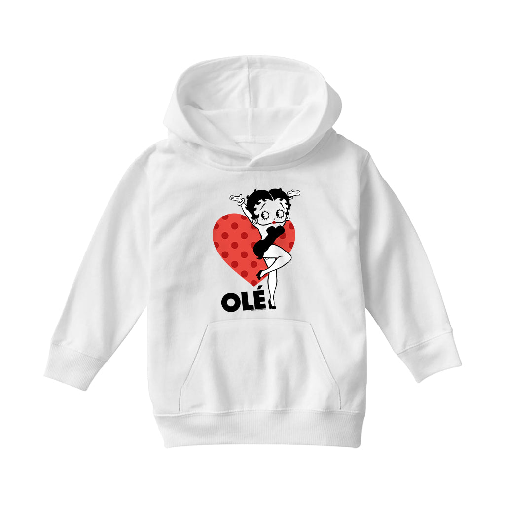 Betty Boop Ole Heart Pose Kids Hooded Sweatshirt