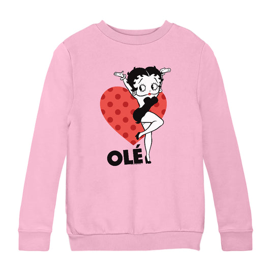 Betty Boop Ole Heart Pose Kids Sweatshirt