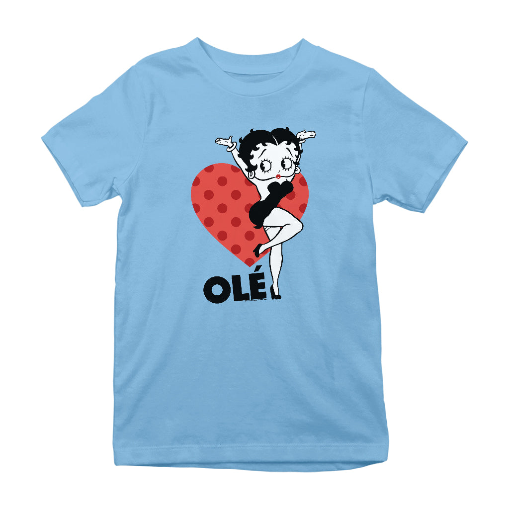 Betty Boop Ole Heart Pose Kids T-Shirt