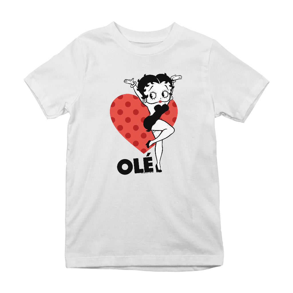 Betty Boop Ole Heart Pose Kids T-Shirt