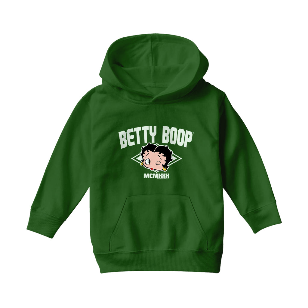 Betty Boop MCMXXX Varsity Style Kids Hooded Sweatshirt