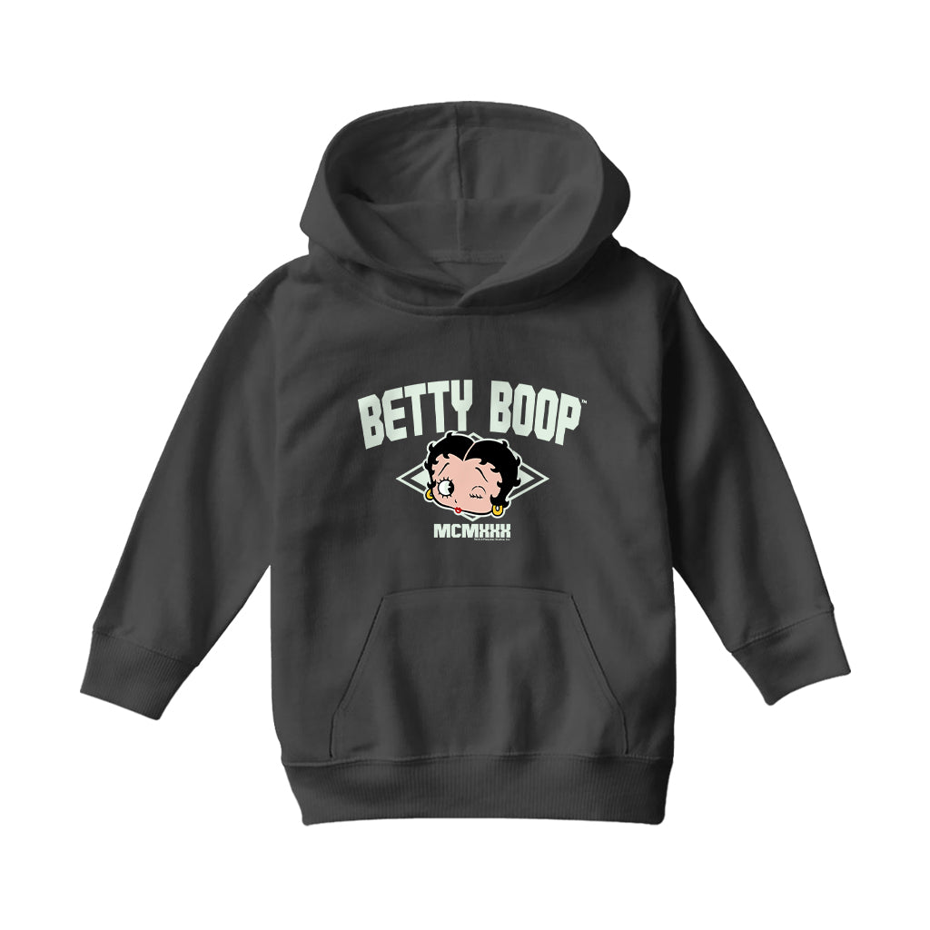 Betty Boop MCMXXX Varsity Style Kids Hooded Sweatshirt