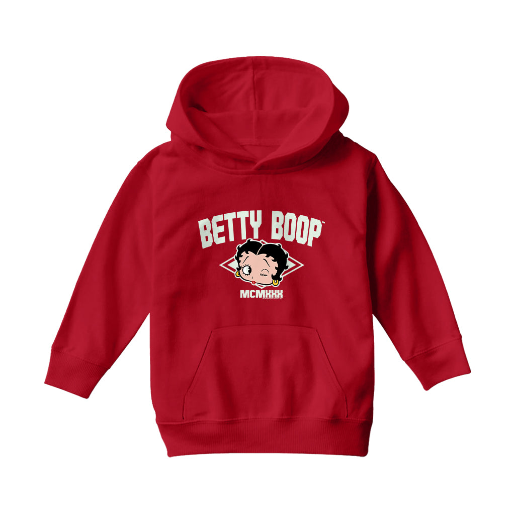 Betty Boop MCMXXX Varsity Style Kids Hooded Sweatshirt
