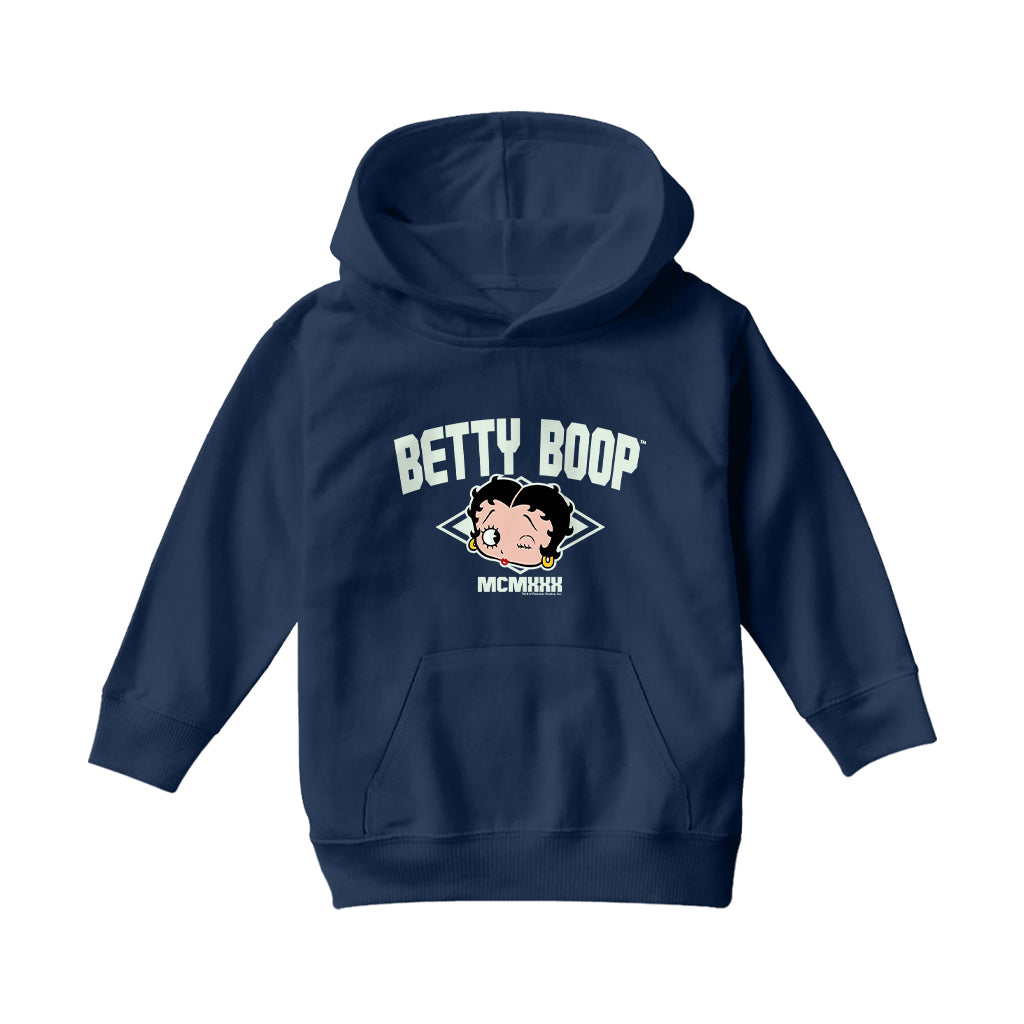 Betty Boop MCMXXX Varsity Style Kids Hooded Sweatshirt