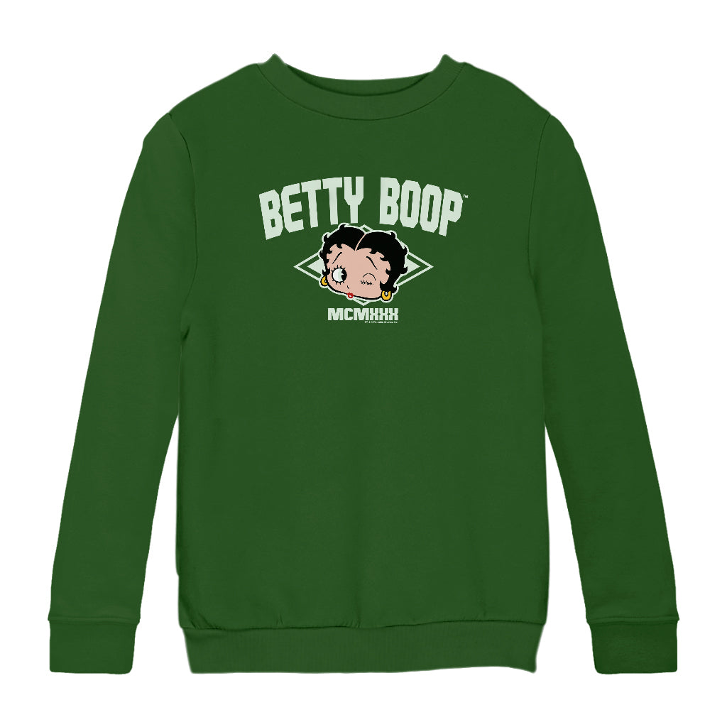 Betty Boop MCMXXX Varsity Style Kids Sweatshirt