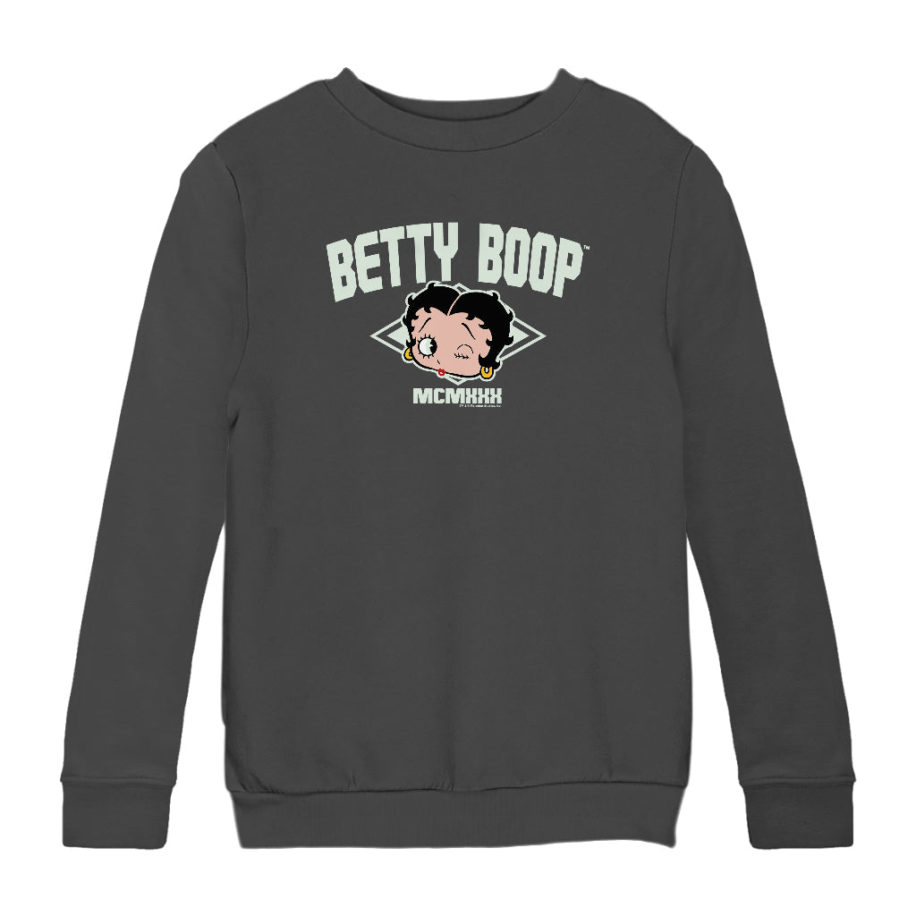Betty Boop MCMXXX Varsity Style Kids Sweatshirt