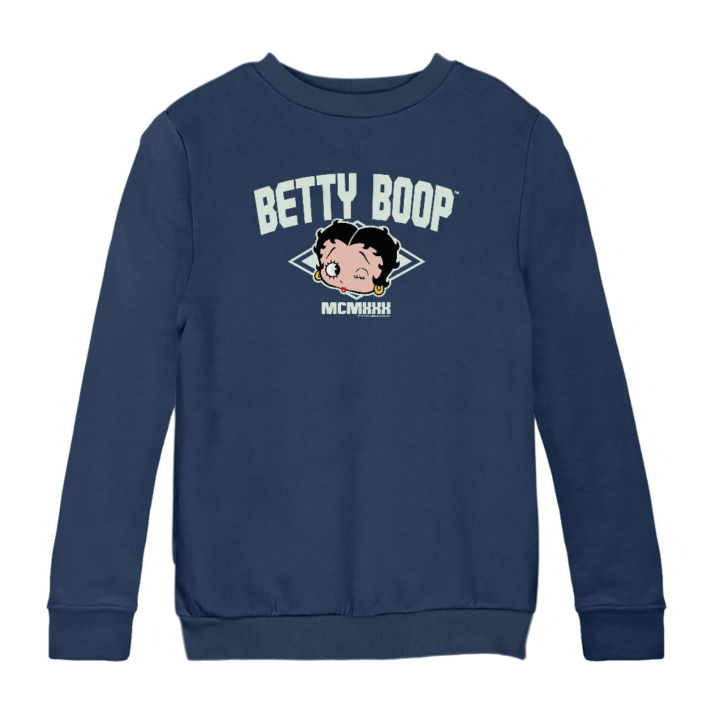Betty Boop MCMXXX Varsity Style Kids Sweatshirt