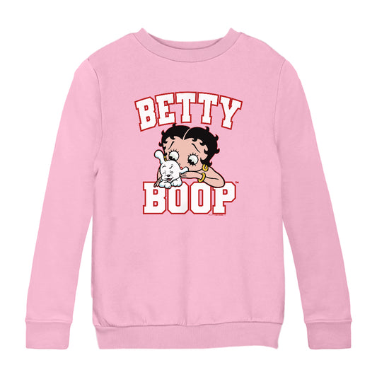 Betty Boop Big Font With Pudgy Kids Sweatshirt