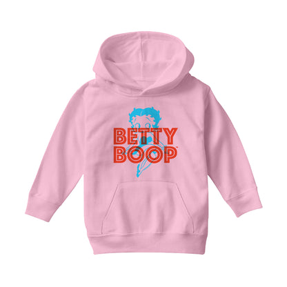 Betty Boop Red And Blue Sitting Pose Kids Hooded Sweatshirt