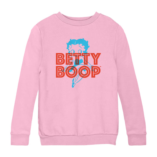 Betty Boop Red And Blue Sitting Pose Kids Sweatshirt
