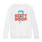Betty Boop Red And Blue Sitting Pose Kids Sweatshirt