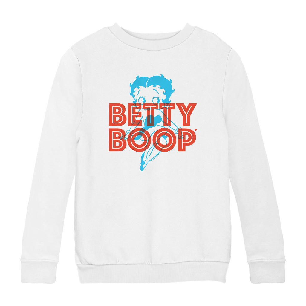 Betty Boop Red And Blue Sitting Pose Kids Sweatshirt