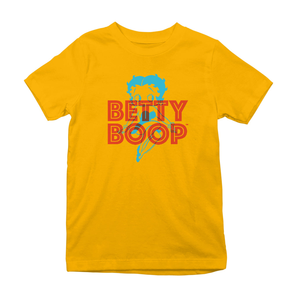 Betty Boop Red And Blue Sitting Pose Kids T-Shirt