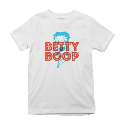 Betty Boop Red And Blue Sitting Pose Kids T-Shirt