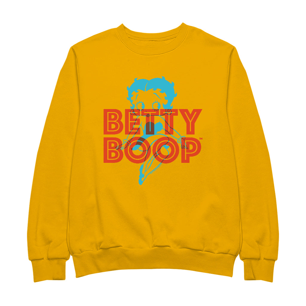 Betty Boop Red And Blue Sitting Pose Men's Sweatshirt