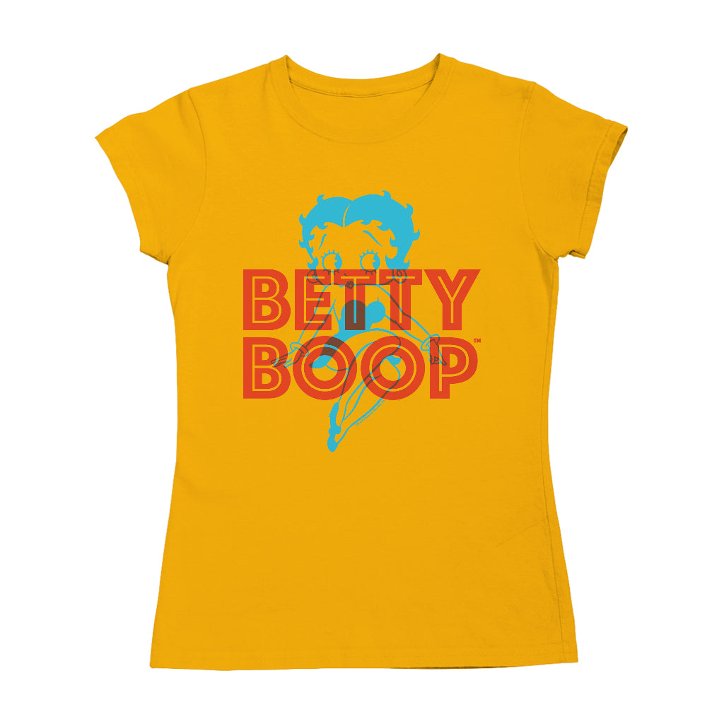Betty Boop Red And Blue Sitting Pose Women's T-Shirt