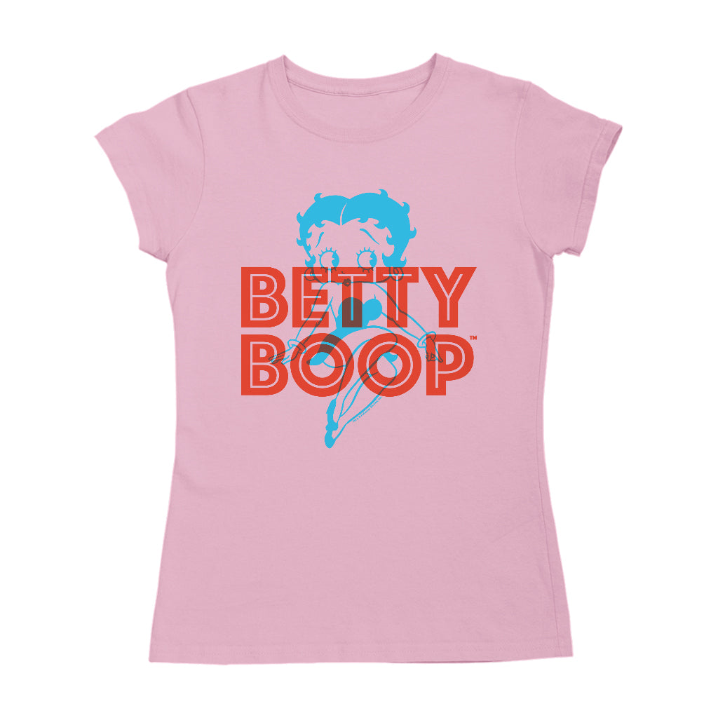 Betty Boop Red And Blue Sitting Pose Women's T-Shirt