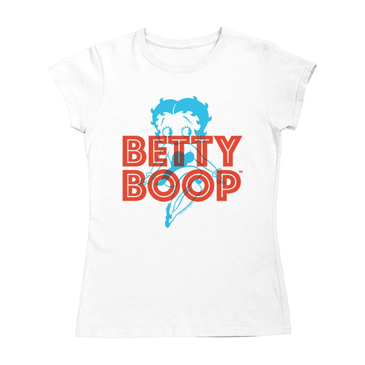 Betty Boop Red And Blue Sitting Pose Women's T-Shirt