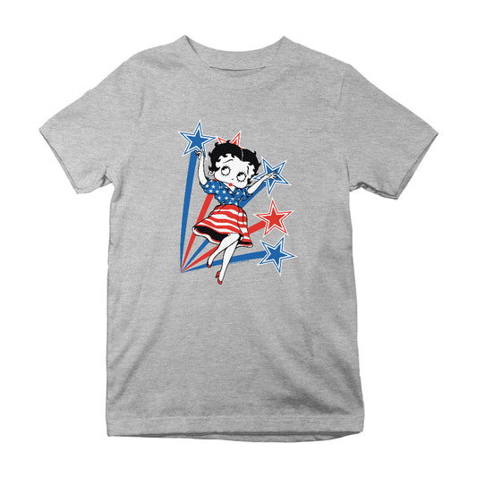Betty Boop USA Flag Dress And Stars Kids T-Shirt
