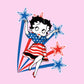 Betty Boop USA Flag Dress And Stars Women's Sweatshirt