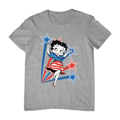 Betty Boop USA Flag Dress And Stars Men's T-Shirt