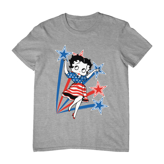 Betty Boop USA Flag Dress And Stars Men's T-Shirt
