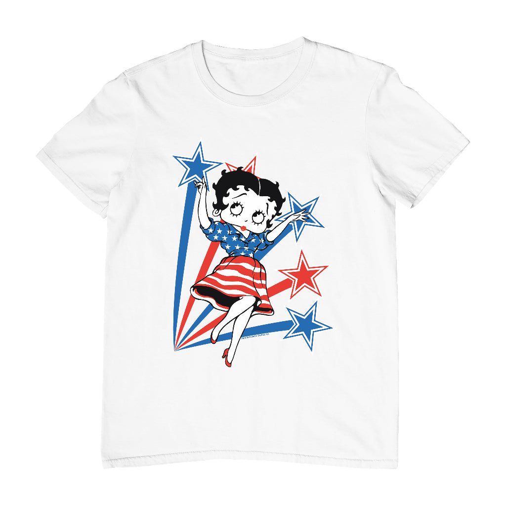Betty Boop USA Flag Dress And Stars Men's T-Shirt