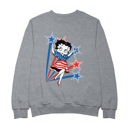 Betty Boop USA Flag Dress And Stars Women's Sweatshirt