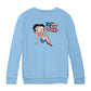 Betty Boop USA Flag Clothing Logo Kids Sweatshirt