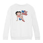 Betty Boop USA Flag Clothing Logo Kids Sweatshirt