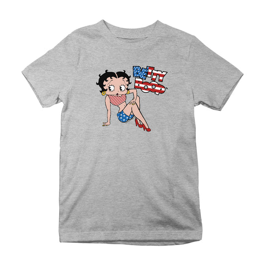 Betty Boop USA Flag Clothing Logo Kids T-Shirt