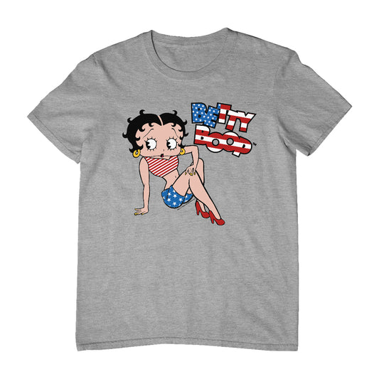 Betty Boop USA Flag Clothing Logo Men's T-Shirt