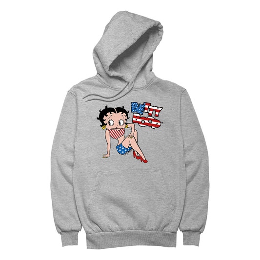 Betty Boop USA Flag Clothing Logo Women's Hooded Sweatshirt