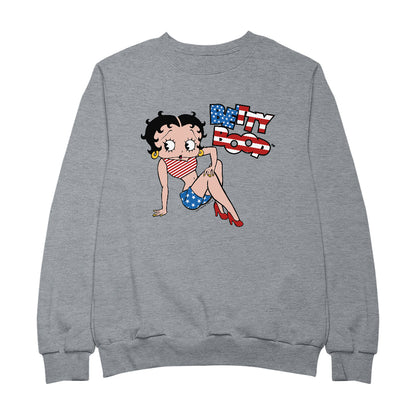Betty Boop USA Flag Clothing Logo Women's Sweatshirt