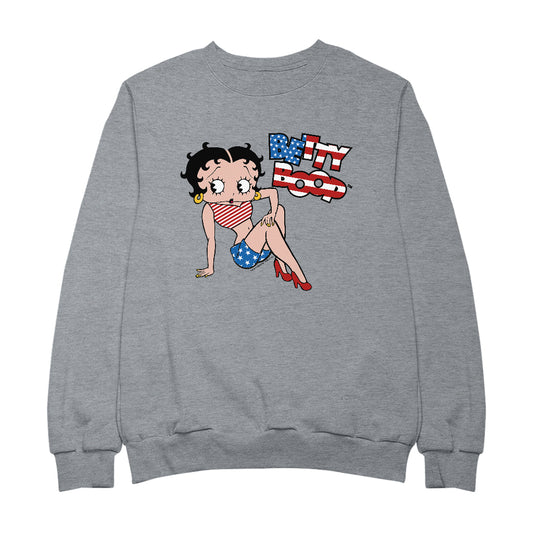 Betty Boop USA Flag Clothing Logo Women's Sweatshirt