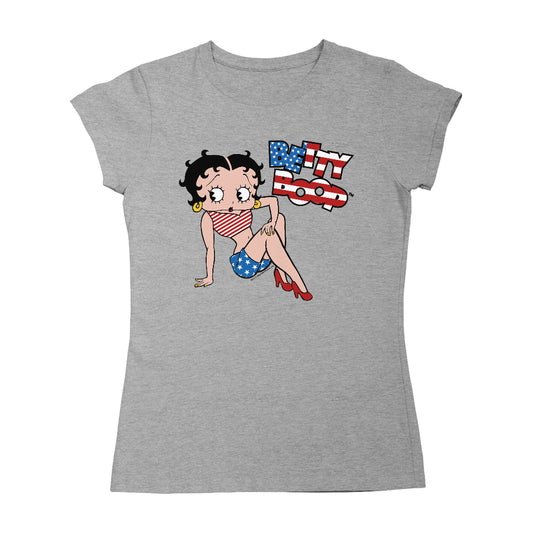 Betty Boop USA Flag Clothing Logo Women's T-Shirt