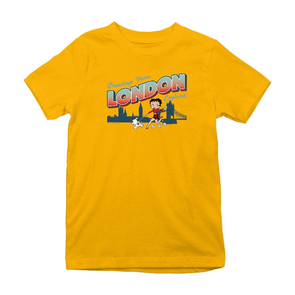Betty Boop London England Kids T-Shirt