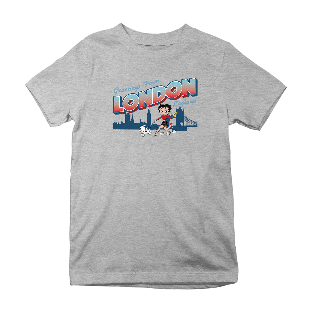 Betty Boop London England Kids T-Shirt