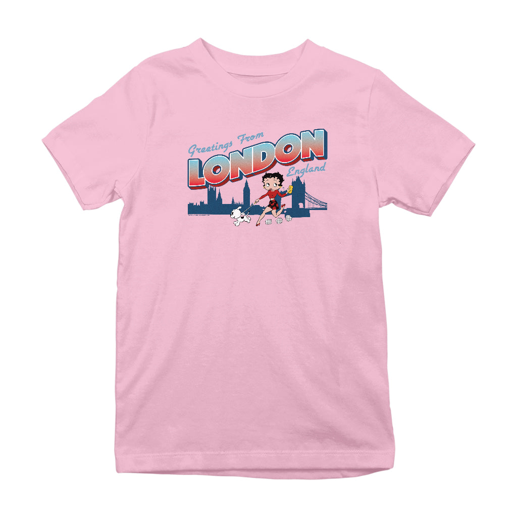 Betty Boop London England Kids T-Shirt