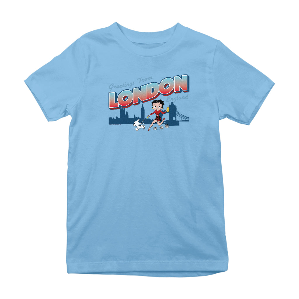 Betty Boop London England Kids T-Shirt
