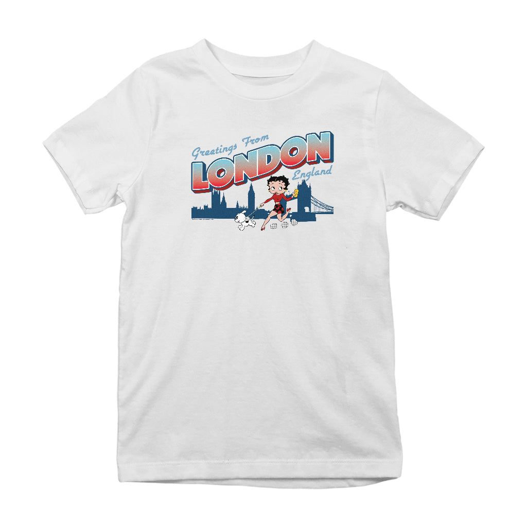 Betty Boop London England Kids T-Shirt