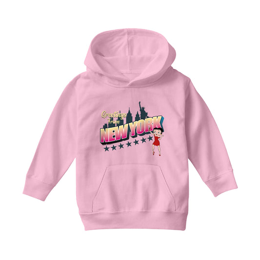 Betty Boop Greetings From New York Kids Hooded Sweatshirt