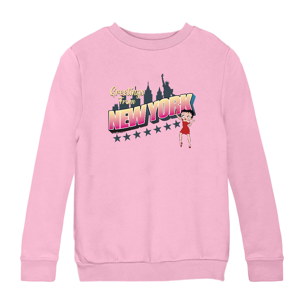 Betty Boop Greetings From New York Kids Sweatshirt