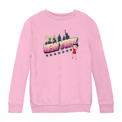 Betty Boop Greetings From New York Kids Sweatshirt