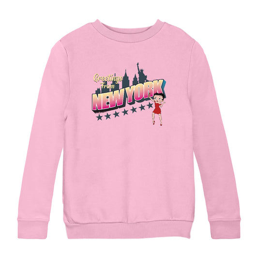 Betty Boop Greetings From New York Kids Sweatshirt