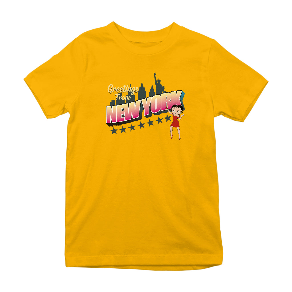 Betty Boop Greetings From New York Kids T-Shirt