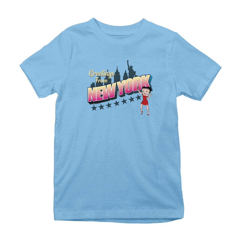 Betty Boop Greetings From New York Kids T-Shirt