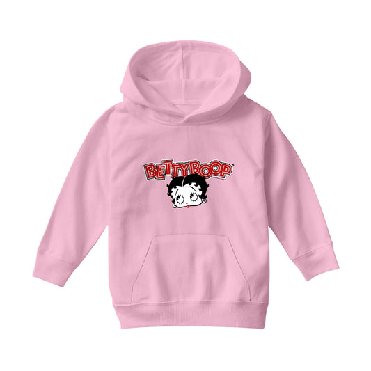 Betty Boop Red Lips Face And Logo Kids Hooded Sweatshirt