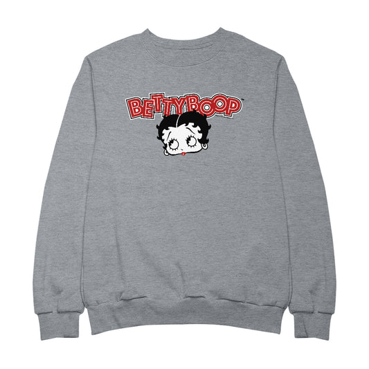 Betty Boop Red Lips Face And Logo Men's Sweatshirt