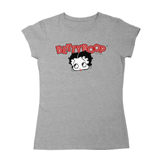 Betty Boop Red Lips Face And Logo Women's T-Shirt